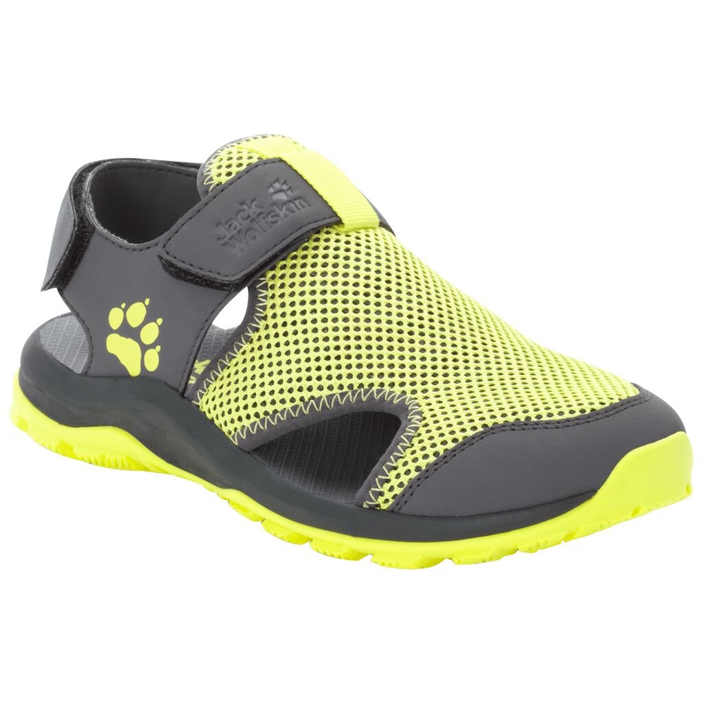 Jack Wolfskin OUTDOOR WATER ACTION Chaussures Enfant Lime/Gris - QZTHCRL-59